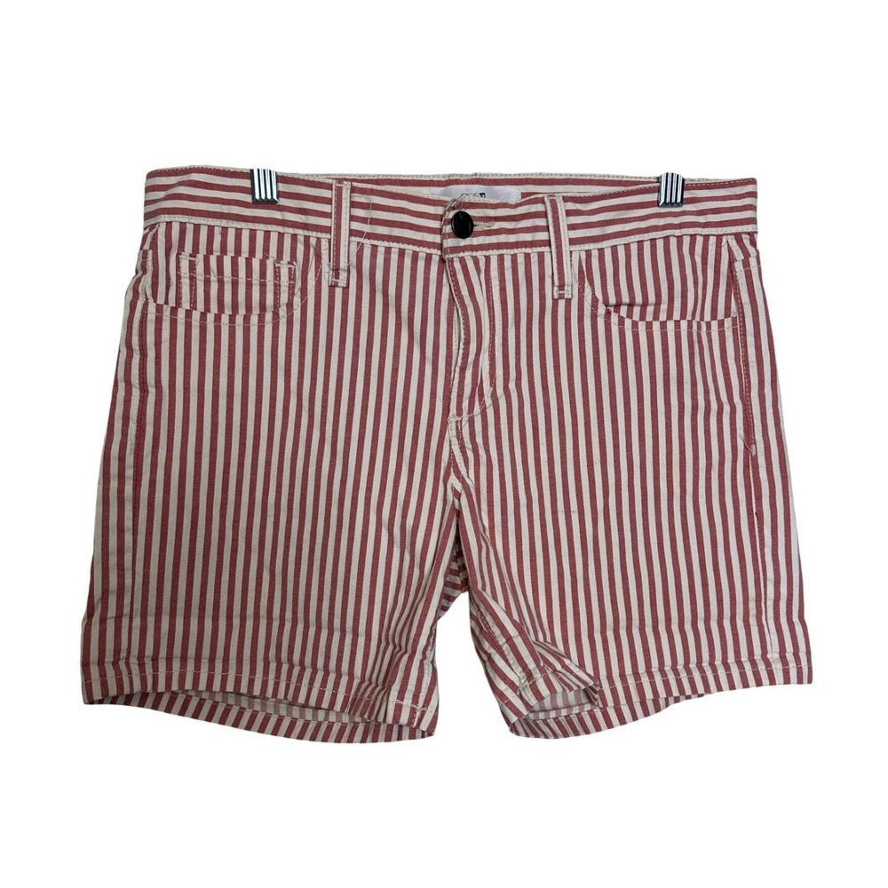 Joes Jeans Red White Striped Denim Shorts Womens Size 28‎